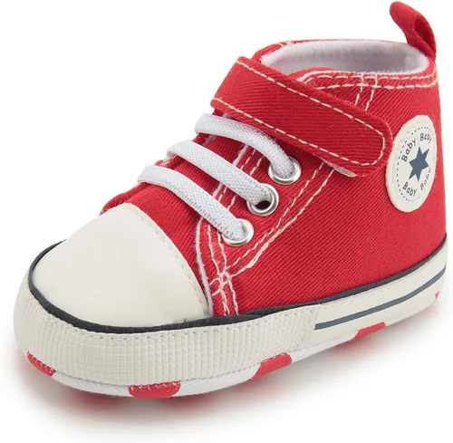 Miniatura 66 de KIDSUN zapatos deportivos altos hasta el tobillo para bebés, niños y niñas con suela antideslizante, suaves, para recién nacidos, zapatos