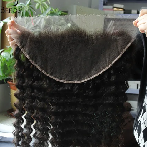 Miniatura 14 de BEEOS Encaje frontal real HD de 13 x 4 pulgadas, encaje frontal ultra fino invisible HD vívido limpio pre-arrancado cabello humano lacio sedoso