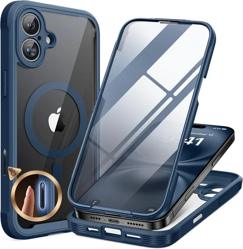 Miniatura 178 de Miracase Funda para iPhone 13 de 6.1 pulgadas, [sin burbujas] funda de teléfono de cuerpo completo con pantalla de vidrio completa integrada, sin