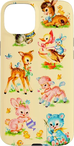Miniatura 9 de Vintage Baby Animals Nursery 50's Retro Yellow Case for iPhone 17