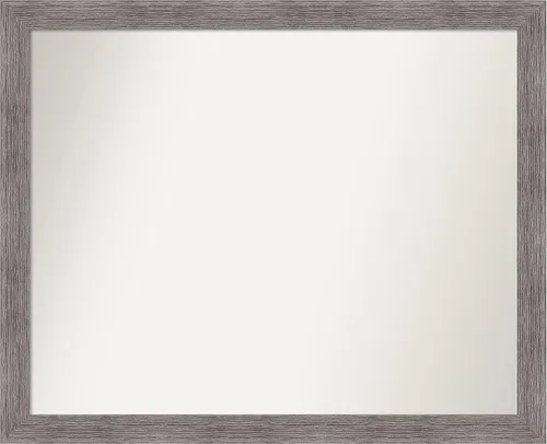 Miniatura 360 de Amanti Art Espejo de baño gris para sobre el fregadero, 31 x 48 pulgadas, espejo de tocador rectangular estrecho de color gris, marco de madera