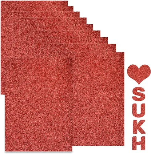 Miniatura 9 de Papel de cartulina con purpurina negra de Sukh - Cartulina con purpurina para manualidades A4 gruesa, colores para Halloween, Navidad, San Valentín