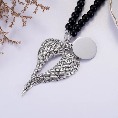 Miniatura 8 de Collar conmemorativo de alas de ángel, regalos conmemorativos para la pérdida de mamá/papá/abuela/abuelo/hijo/hija, adorno conmemorativo para espejo
