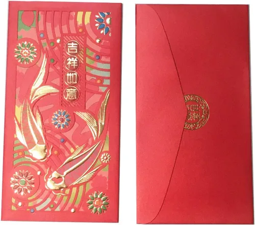 Miniatura 4 de Paquete de 12 sobres rojos chinos de la suerte vietnamita Li Xi para el año nuevo lunar, pez koi, pez dorado, sobre rojo para boda, cumpleaños, baby