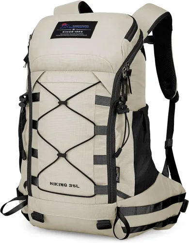 MOUNTAINTOP - Mochila de senderismo de 35L, mochila de viaje ligera, mochila de día para hombres y mujeres de camping al aire libre 6413-blanco