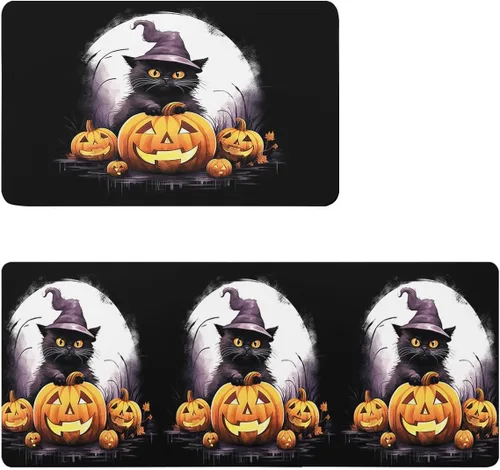 Miniatura 6 de Tapete de baño de Halloween para bañera, antideslizante, de secado rápido y absorbente, tierra de diatomeas, fregadero, dormitorio, cocina, tapete