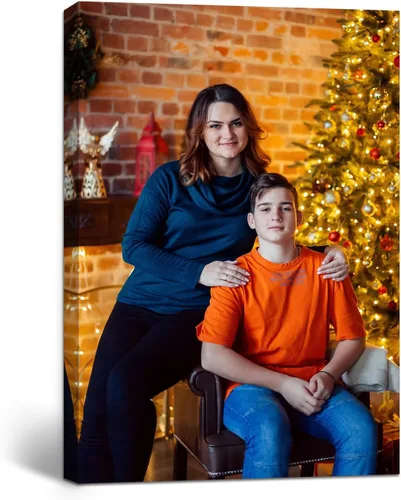 Miniatura 8 de GagetElec Foto personalizada al lienzo, impresiones en lienzo personalizadas con tus fotos (6 x 8 pulgadas enmarcadas), regalos de Navidad