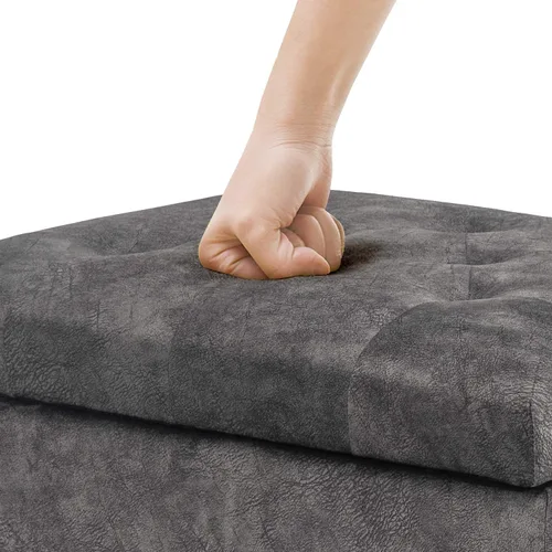 Miniatura 6 de Joveco Otomana rectangular de 24" con almacenamiento para sala de estar, banco tapizado con asiento y reposapiés con tapa abatible, reposapiés