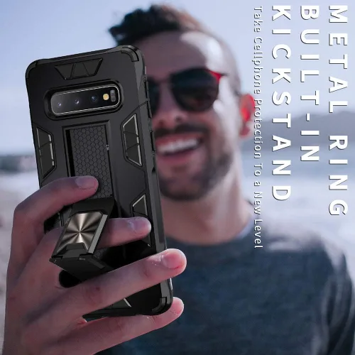 Miniatura 8 de Dionsibei Funda para Samsung Galaxy S10 Plus de grado militar con función atril incorporada, funda protectora resistente a prueba de golpes