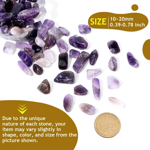 Miniatura 8 de Chips de cristal de amatista pulidas a granel, piedras trituradas pulidas para acuario, rocas de grava con pulseras de cuarzo rosa, pecera Cristal