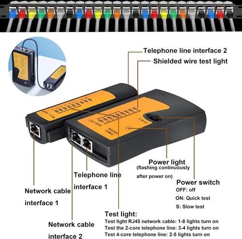Miniatura 3 de TAIWAIN Juego de herramientas de crimpado de red RJ45 CAT5 CAT6, cortador de crimpado de pelacables de paso para cable LAN, kit de conector de Rojo