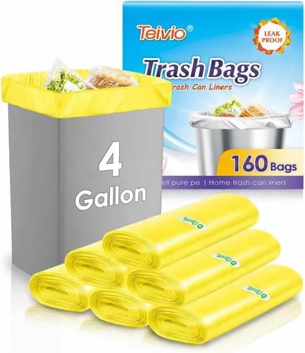 Miniatura 22 de Bolsas de basura fuertes de 1.2 galones, 220 unidades, bolsas de basura para baño, bolsas de plástico pequeñas para la oficina en casa, cocina, se