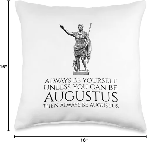 Miniatura 4 de Ancient Rome Emperor Augustus Gifts Ancient Rome-Always Be Yourself A less You Can Be Augustus Throw Pillow (16 x 16 pulgadas), multicolor