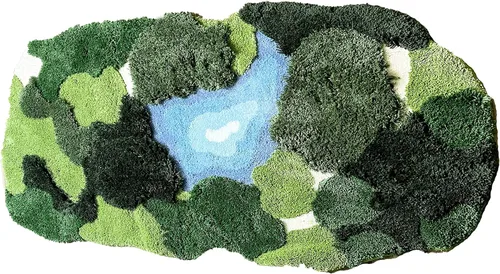 Alfombra de Musgo 3D de 20x35 Pulgadas, Alfombra Shag de Área de Hojas Alfombras de Baño Antideslizantes Tapete de Baño Alfombra Mechada, Ultra
