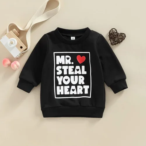 Miniatura 3 de Eadrioss Sudadera con cuello redondo de chenilla para bebé niño y niña, para San Valentín, para el día de San Valentín