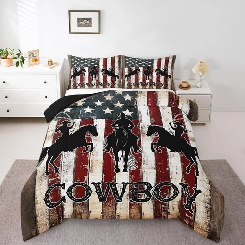 Miniatura 14 de Juego de edredón de oso rústico tamaño individual para mujeres adultas, ropa de cama con estampado de oso salvaje y animales salvajes, relleno