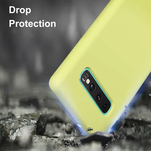 Miniatura 6 de Funda diseñada para Galaxy S10 Plus de 6.4 pulgadas, S10+ de gel de silicona líquida a prueba de golpes, funda de forro de tela de microfibra suave
