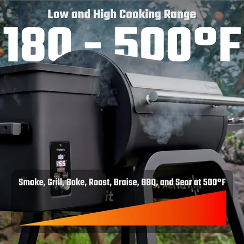 Miniatura 4 de Brisk It Zelos-450 - Parrilla eléctrica para ahumar pellets de madera, parrilla inteligente con WiFi, área de cocción de 450 pies cuadrados