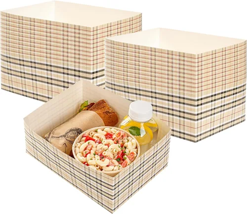 Miniatura 23 de Restaurantware Bio Tek - Bandejas de hamburguesas de 8.4 x 6 x 3.5 pulgadas, 100 bandejas de papel desechables para alimentos, bandejas de papel