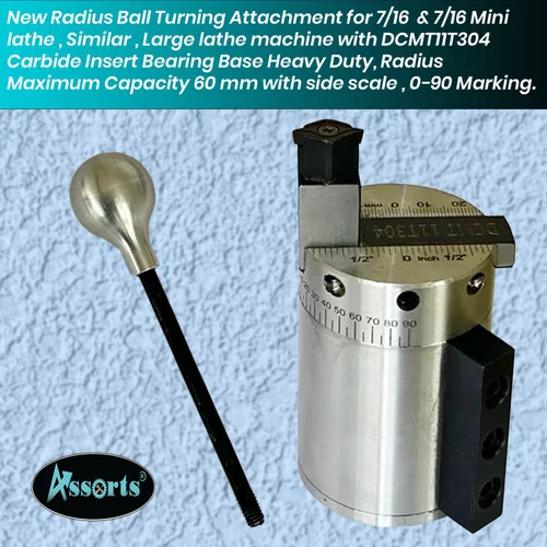 Miniatura 2 de Accesorio de giro de bola de radio de alta resistencia para mini tornos de 7 x 16 y 7/16 Se adapta a máquinas de torno similares y más grandes