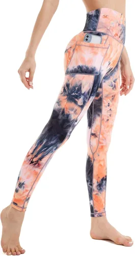 iniber Pantalones de yoga de cintura alta con bolsillos para mujer, elásticos en 4 direcciones, suaves, para correr, entrenamiento, pantalones