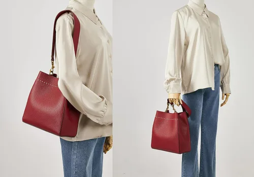 Miniatura 2 de Bolso de mano de cuero para mujer, bolso de hombro y bolsos de mano