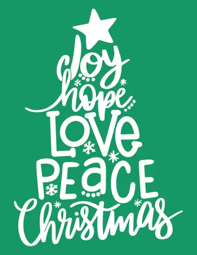 DGAG - Plantillas de pantalla de seda autoadhesivas de Navidad, plantillas de serigrafía Hope Love Peace para manualidades, plantillas de pasta de