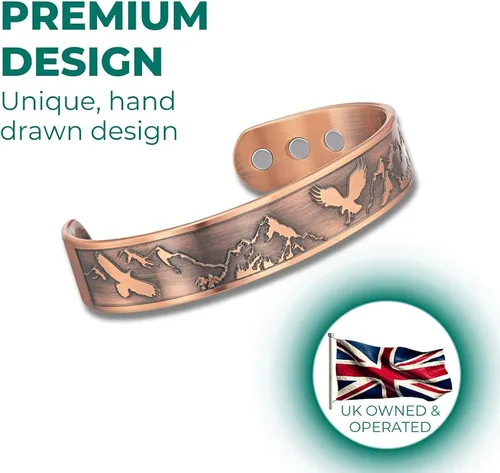 Miniatura 3 de Willis Judd Pulsera magnética de cobre puro para hombre, Cobre, Sin gemas.