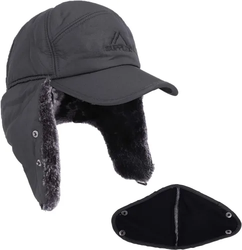 Miniatura 5 de Gorro de piel sintética con visera resistente al viento para esquí, pasamontañas, para hombre y mujer