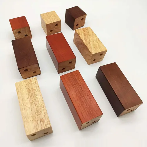 Miniatura 8 de Muebles de madera maciza de roble con patas elevadas, mesa de sofá y patas de silla, patas de gabinete, patas de bloque de madera, 3