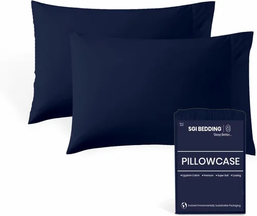 Miniatura 8 de SGI bedding Juego de 2 fundas de almohada estándar de 100% algodón egipcio, 1000 hilos, tejido de satén ultrasuave y lujoso, transpirable