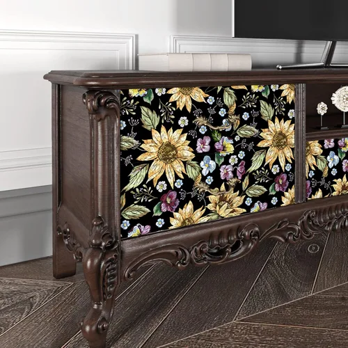 Miniatura 3 de ReWallpaper Papel tapiz floral para despegar y pegar, estilo vintage, papel de pared prepegado para gabinetes, papel tapiz extraíble de flores