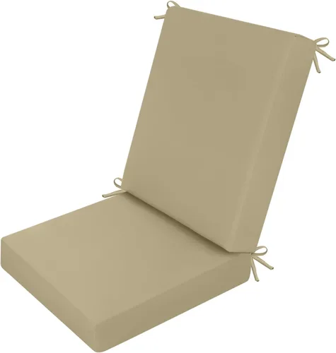 Miniatura 12 de idee-home Juego de 2 cojines para sillas de exterior, 17 x 17 pulgadas de grosor, en forma de D, cojines de asiento impermeables con lazos