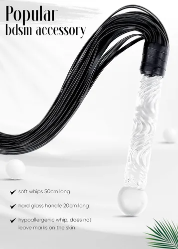Miniatura 3 de BDSM Flogger Juguete sexual para adultos, consolador de vidrio, juguete anal, consolador, masturbación, azotar, cosplay, sadomasoquismo látigo