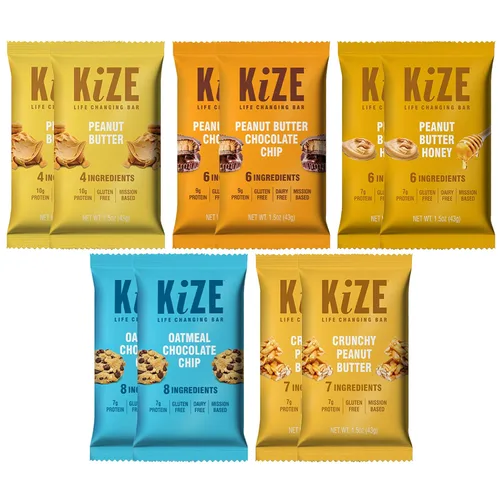 Miniatura 19 de KiZE Energy Bars - Barras energéticas de reemplazo de comidas con alto contenido de proteínas, a base de mantequilla de almendras, sin gluten, sin