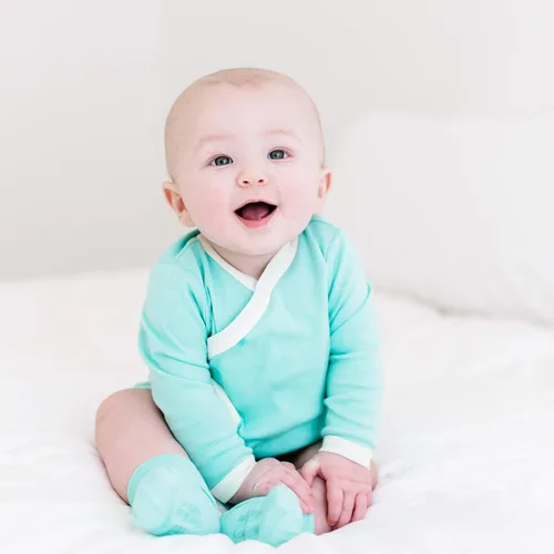 Miniatura 10 de Babysoy Kimono de algodón orgánico de manga larga Onesie Bodysuit