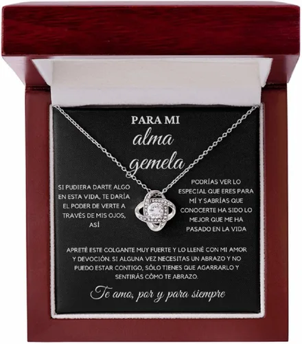 Miniatura 3 de Collar Para Mi Alma Gemela En Espanol - Detalles Para Novio, Birthday Gifts Mother In Law, Bestfriend Crown Rings For 2, Cadena De Oro Para Hombre