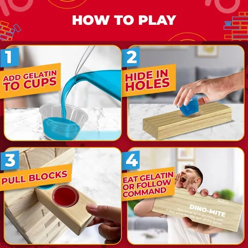 Miniatura 2 de SWOOC Games – Juego de fiesta de torre gigante con chupitos de gelatina ocultos – Incluye vasos desechables, tapas y estuche de transporte – Se