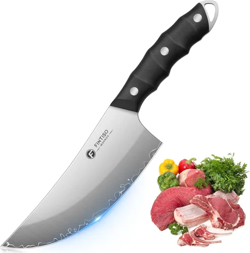 Miniatura 8 de FINTISO Cuchillo de Chef de 8 pulgadas Cuchillo de Cocina con Núcleo de Acero en Polvo S35VN Cuchillo de Chef Japonés, Cuchillo de Cocina de Acero
