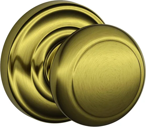 Miniatura 4 de Schlage F10 AND 716 ADD - Pomo Andover con moldura Addison, cerradura de paso para pasillos y armarios, bronce envejecido