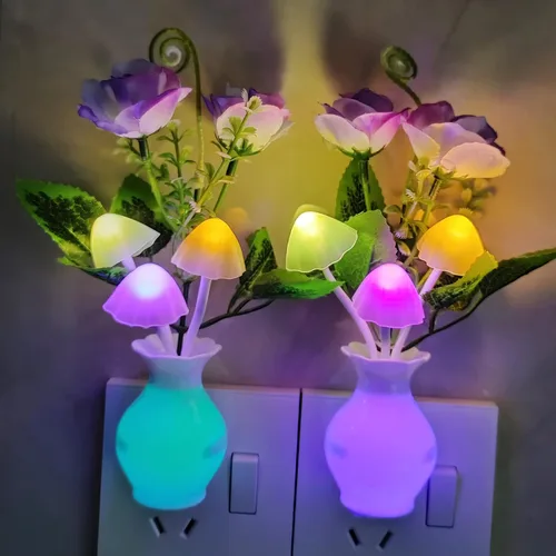 Miniatura 5 de AUSAYE - Luz nocturna LED que cambia de color, paquete de 1 lámpara enchufable del crepúsculo al amanecer, lámpara de decoración para el hogar, luz