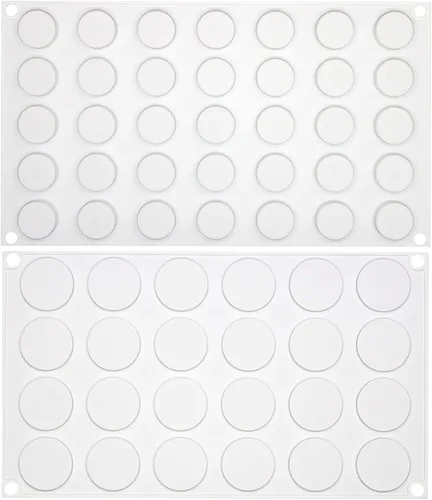 Molde de silicona de disco redondo plano para hornear, 2 tamaños para mini tarta galletas, postre, chocolate, caramelo, caramelo, resina epoxi,