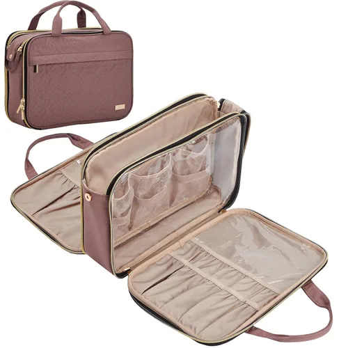 Miniatura 8 de NISHEL - Neceser de viaje, organizador de maquillaje portátil, bolsa de cosméticos plegable, estuche de viaje para artículos de tocador