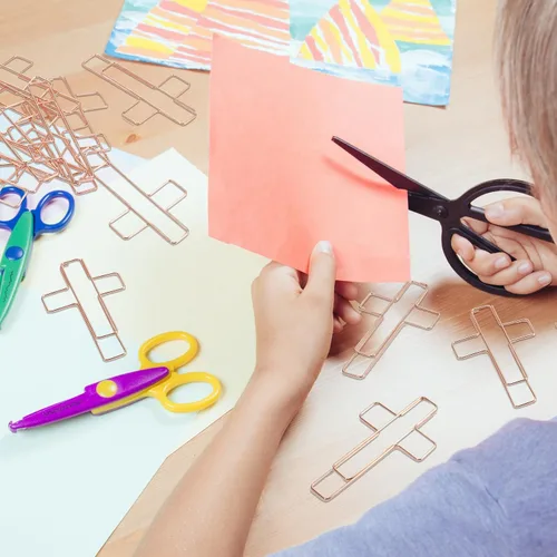 Miniatura 4 de Tenceur 50 clips grandes para papel de cruz, divertidos, lindos y divertidos, clips estacionarios, abrazaderas de papel para marcado, diario