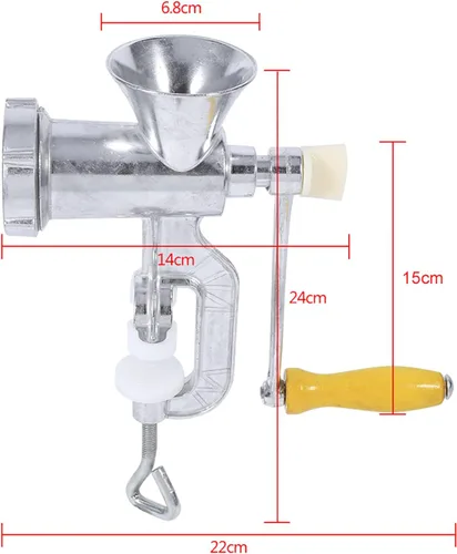Miniatura 3 de Wakects Picadora de carne manual, Picadora de carne de mano con abrazadera de mesa de acero, Relleno de embutidor de salchichas, Máquina