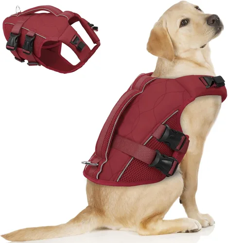 Miniatura 18 de ASENKU Chaleco salvavidas para perros, chaleco de natación para perros de alta flotación con asas de rescate para perros pequeños, medianos