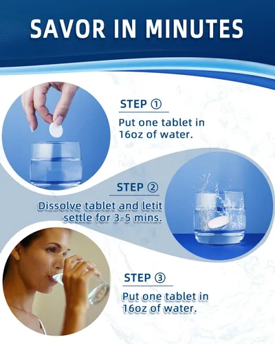 Miniatura 3 de Tabletas de agua de hidrógeno de 8 PPM para agua potable, tabletas de hidrógeno molecular H2 magnesio apoya el envejecimiento saludable, energía