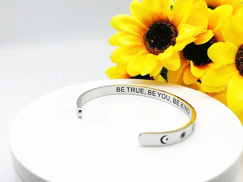 Miniatura 139 de Pulseras inspiradoras para mujer, joyería de acero inoxidable, con refranes, pulsera motivacional con mensaje oculto, pulseras grabadas para mejor