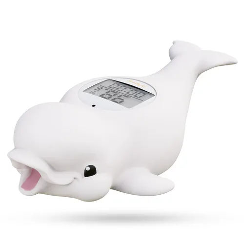 Doli Yearning Termómetro de baño para bebés recién nacidos y bebés, monitor digital flotante de temperatura del agua con temporizador y pantalla