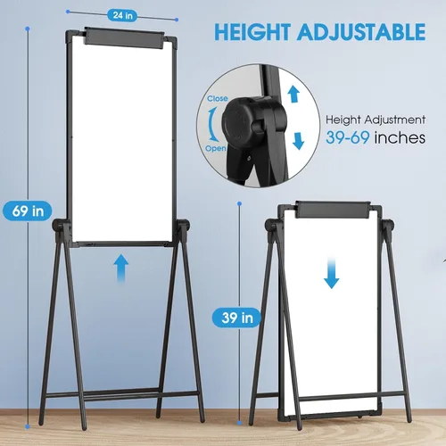 Miniatura 2 de MaxGear Pizarra blanca grande con soporte, 36 x 24 pulgadas, caballete grande de doble cara, pizarra blanca con soporte en A, pizarra de borrado
